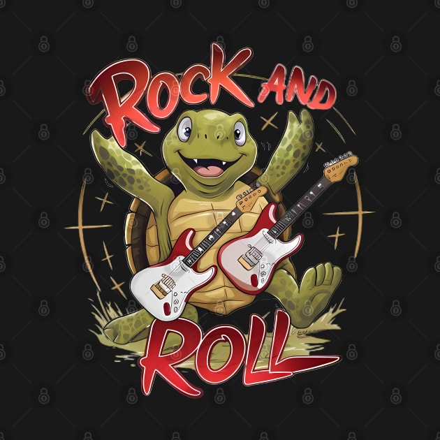 Groovy Turtle Rocking Out Rock And Roll by coollooks