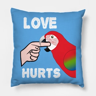 Love Hurts Greenwing Macaw Parrot Biting Pillow