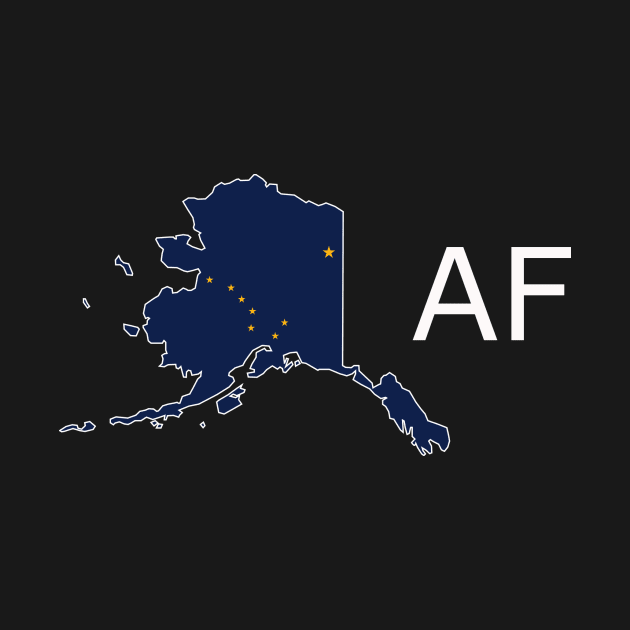 Alaska Flag State Outline AF (white) by Big Term Designs