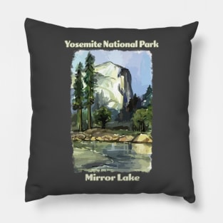 Mirror Lake Yosemite National Park vintage-style design Pillow
