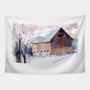 Barn - Purple Sky Tapestry