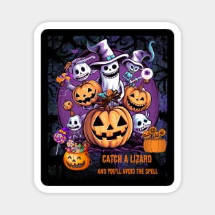 Catch a Lizard And You'll Avoid The Spell Cute Halloween Magnet