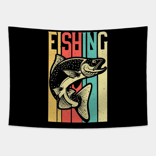 Retro Vintage Fishing - Fisherman Gift Tapestry by biNutz