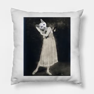 White Persian Dancing Cat Pillow
