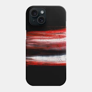 Abstract art #6 - Black, white, red waves Phone Case