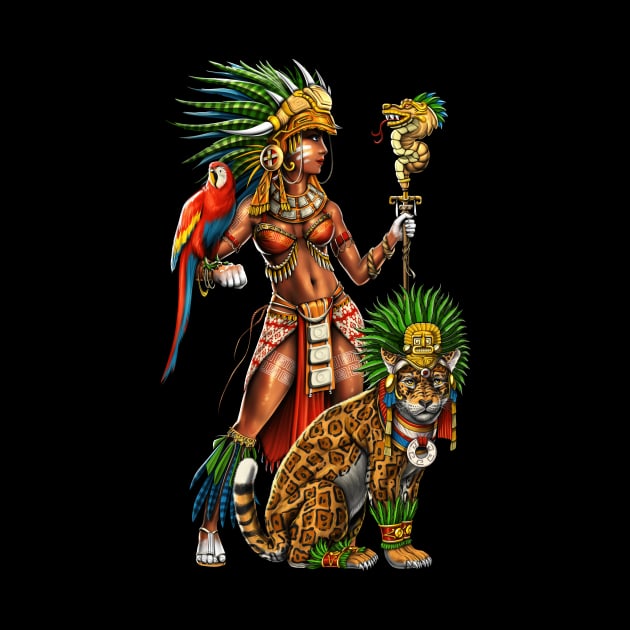 Aztec Jaguar Warrior Woman by underheaven