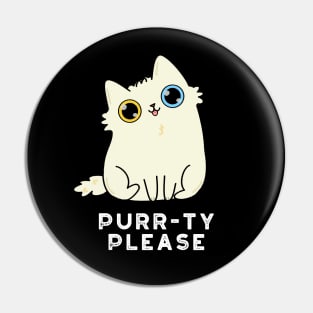 Purr-ty Please Cute Kitty Cat Pun Pin