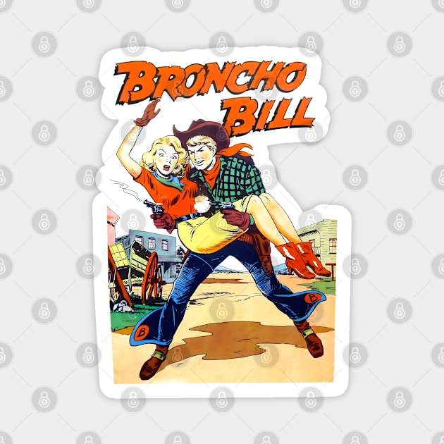 Love Cowboys Cowgirl Western Broncho Bill Vintage Comic Book Magnet by REVISTANGO