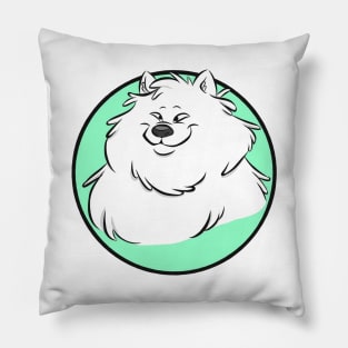 White fluffy dogo Pillow