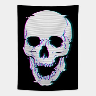 Glitch Skull Tapestry