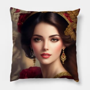 Portrait of young lady Pillow