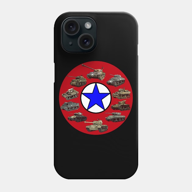 WW2 American Tanks Armored Vehicles Phone Case by F&L Design Co.