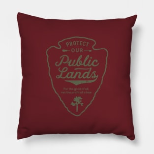 Public Lands Army Green Pillow