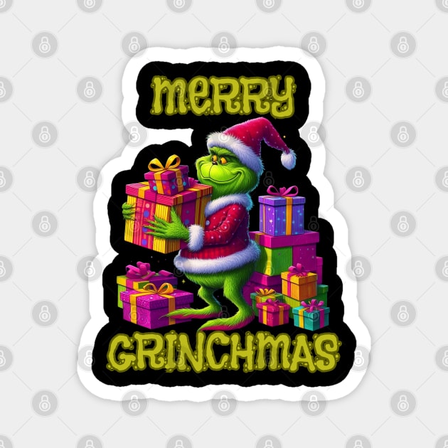 Christmas Grinch Magnet by BukovskyART