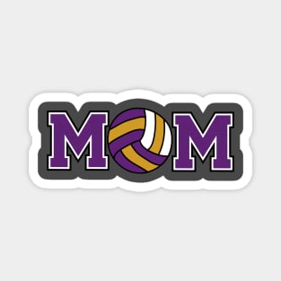 Volleyball Mom Purple and Gold Magnet