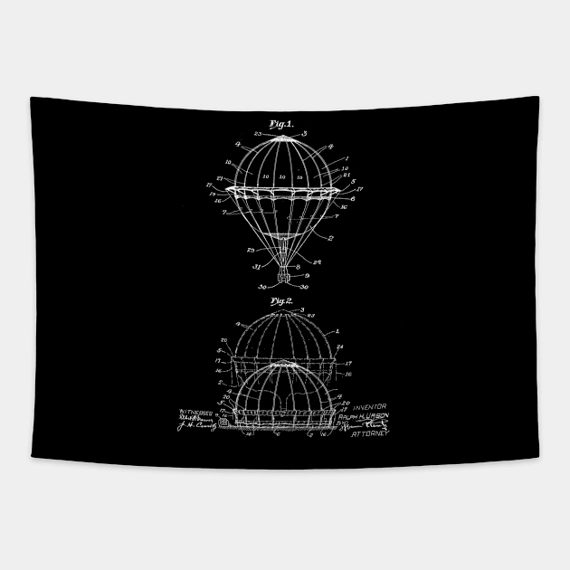 Balloon Vintage Patent Drawing Tapestry by TheYoungDesigns