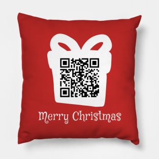 QR Rick Rolled - Christmas - White Pillow