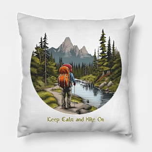 Keep Calm and Hike On Tee Pillow