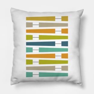 Colorful Geometric Shapes Mid Century Inspired Pillow