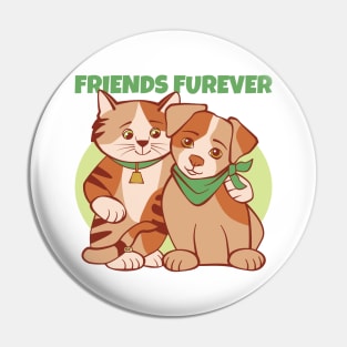 Friends Furever Cat and Dog Pin