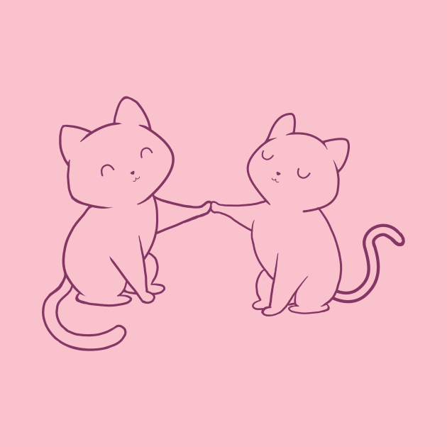 TWO KITTENS purple lineart by leepianti