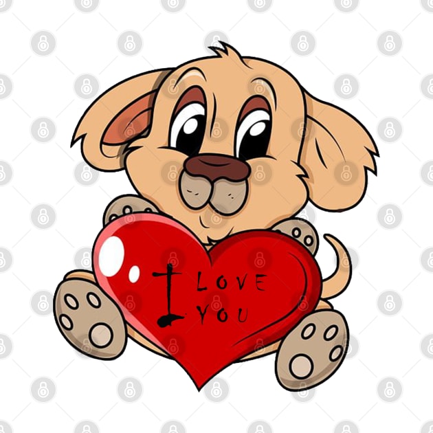 Dog love, I love you, cute, heart, valentine, romance, dog by gravis