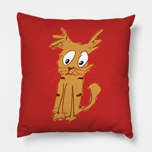 Crazy red cat Pillow