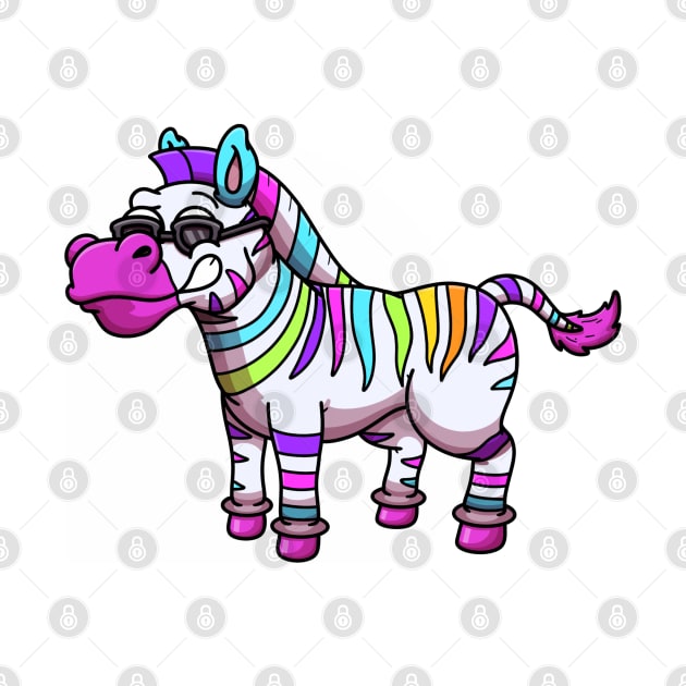 Cool Colorful Zebra by TheMaskedTooner