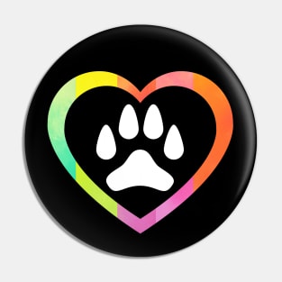 dog paw in heart Pin