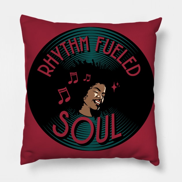 Rhythm Fueled Soul, Vinyl Record Art Pillow by MzM2U