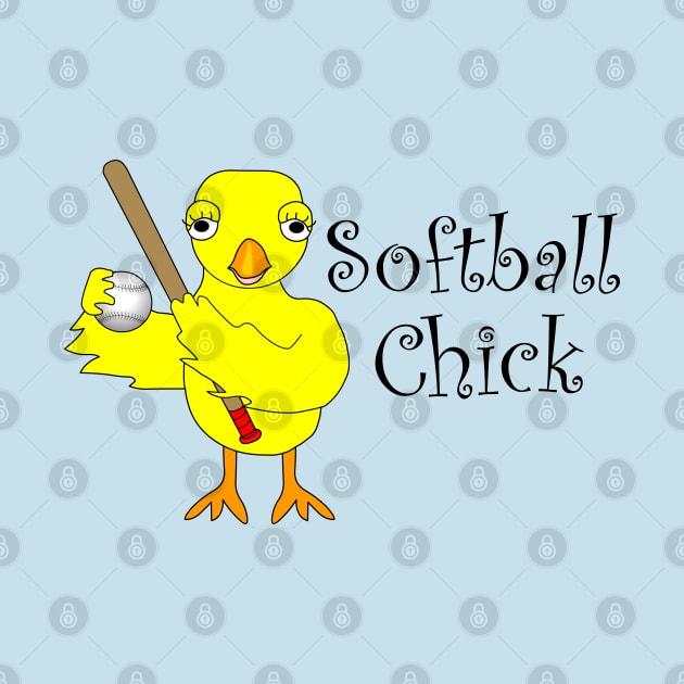 Softball Chick Narrow by Barthol Graphics