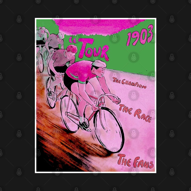 Le Tour Vintage 1903 Competing Bicycle Racing Poster Print by posterbobs