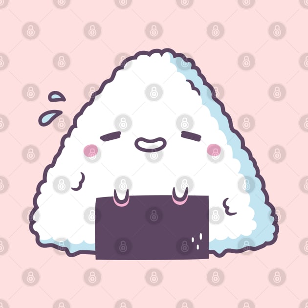 Cute Shy Onigiri Japanese Rice Ball by rustydoodle