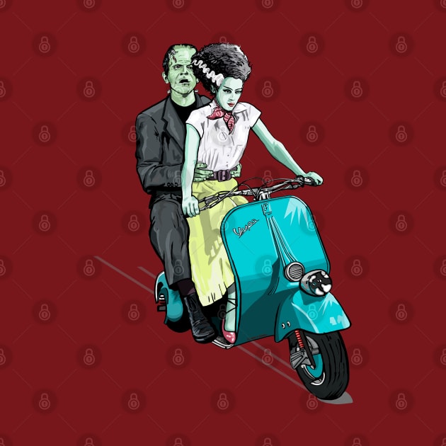 Frankenstein Holiday on scooter by FanboyMuseum