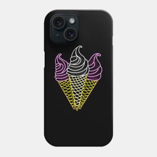 Ice cream cones, neon light Phone Case