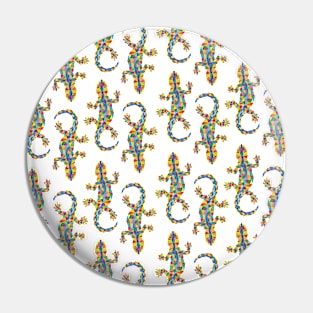 Barcelona Mosaic Lizard Pattern Pin