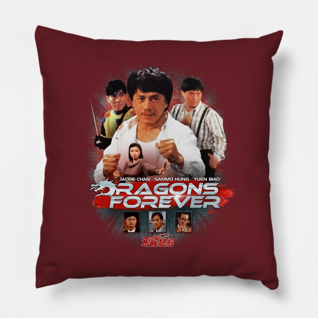 Jackie Chan: DRAGONS FOREVER (Angry Chan) Pillow by HKCinema