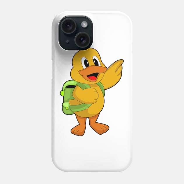 Duck Hiker Backpack Phone Case by Markus Schnabel