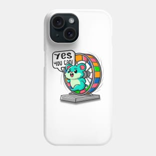Hamster running on a ferris wheel. Motivational quote Phone Case