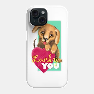 Cute dog. Baby pets. Puppy friendship love. Phone Case