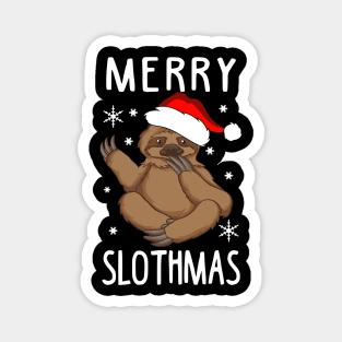 Merry Slothmas Funny Christmas Sweatshirt Magnet