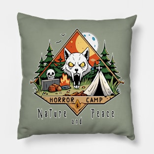 Horor camp, nature and peace, funny design Pillow