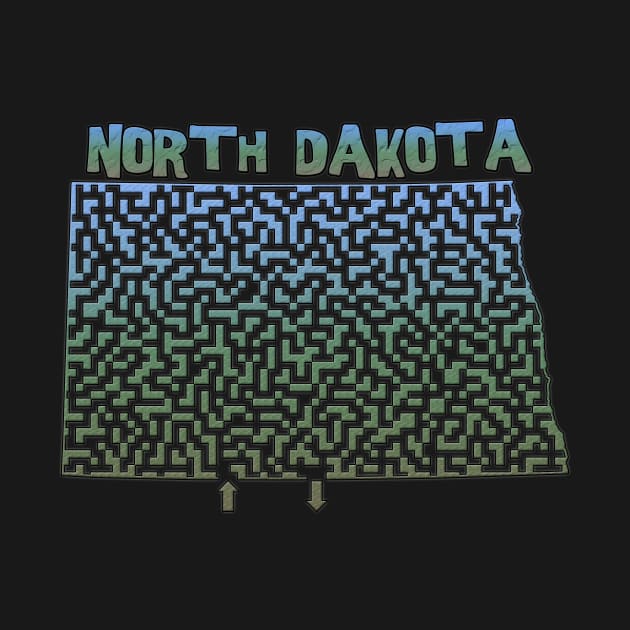 North Dakota State Outline Maze & Labyrinth by gorff