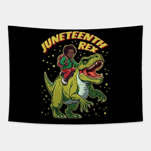 Black Kids Black Boys Black King Juneteenth T Rex Tapestry by Metal Works