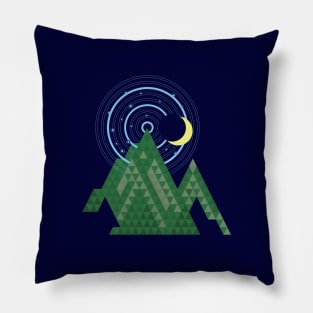 crescent moon sky in the mountain Pillow