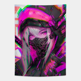 Cyborg Ninja Girl Tapestry