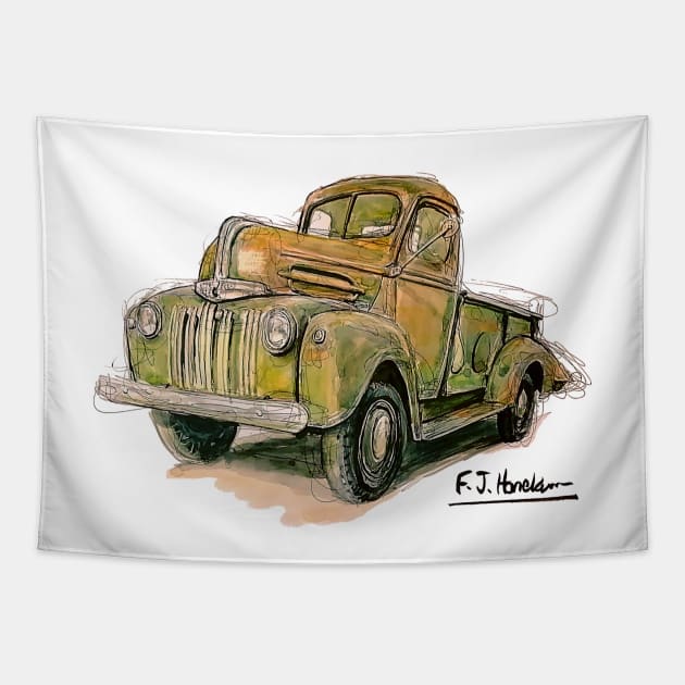 Old Ford F100 Tapestry by Francohanekom