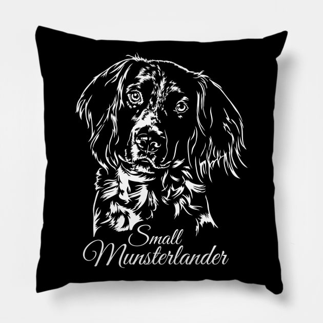 Small Munsterlander dog lover portrait Pillow by wilsigns