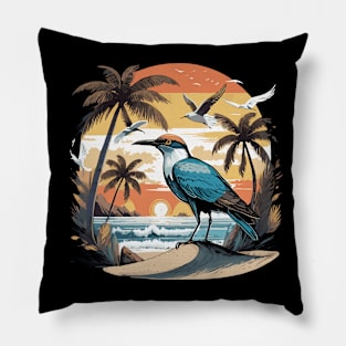 Birds Lover Beach and Birds Birdwatching Tropical Coastal Pillow