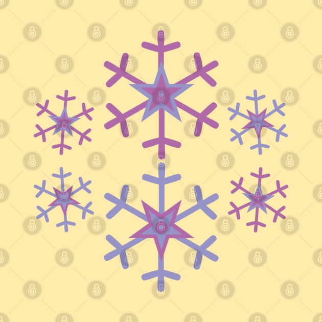 Purple Snowflakes Winter Breeze by Anke Wonder 
